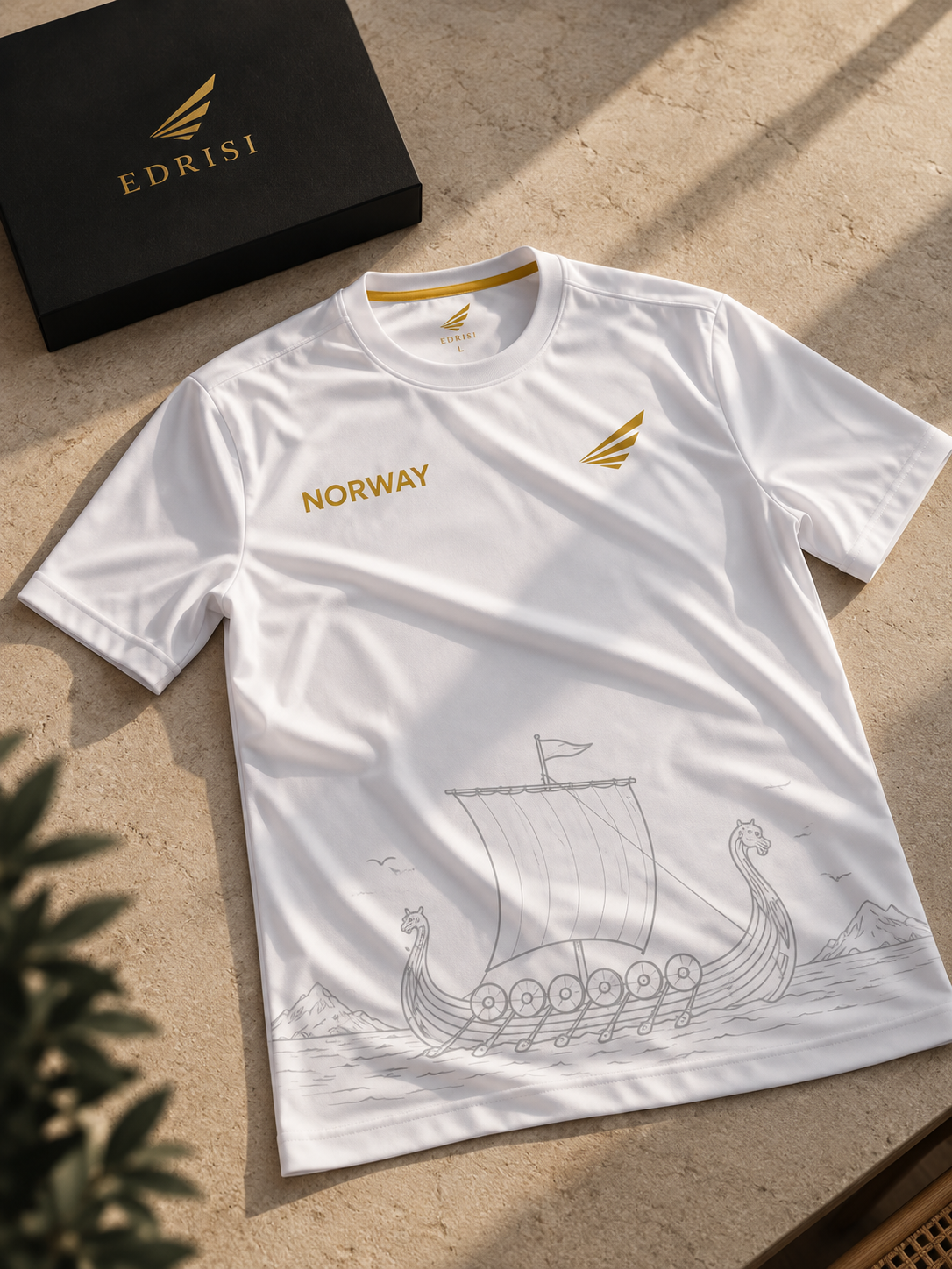 Norway Premium T-Shirt - White and Gold